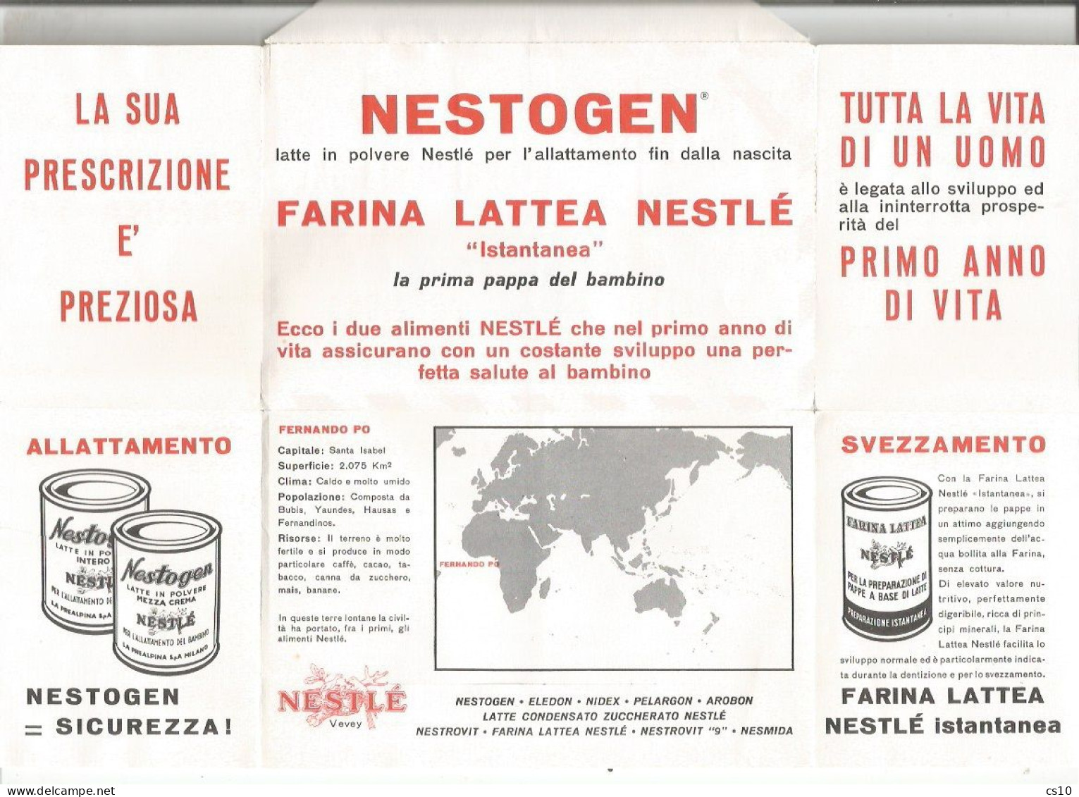 Fernando Poo Dear Doctor ADV Promo NESTOGEN By Nestlé Airmail Impremé CV Santa Isabel 20nov1962 X Italy - Africa (Other)