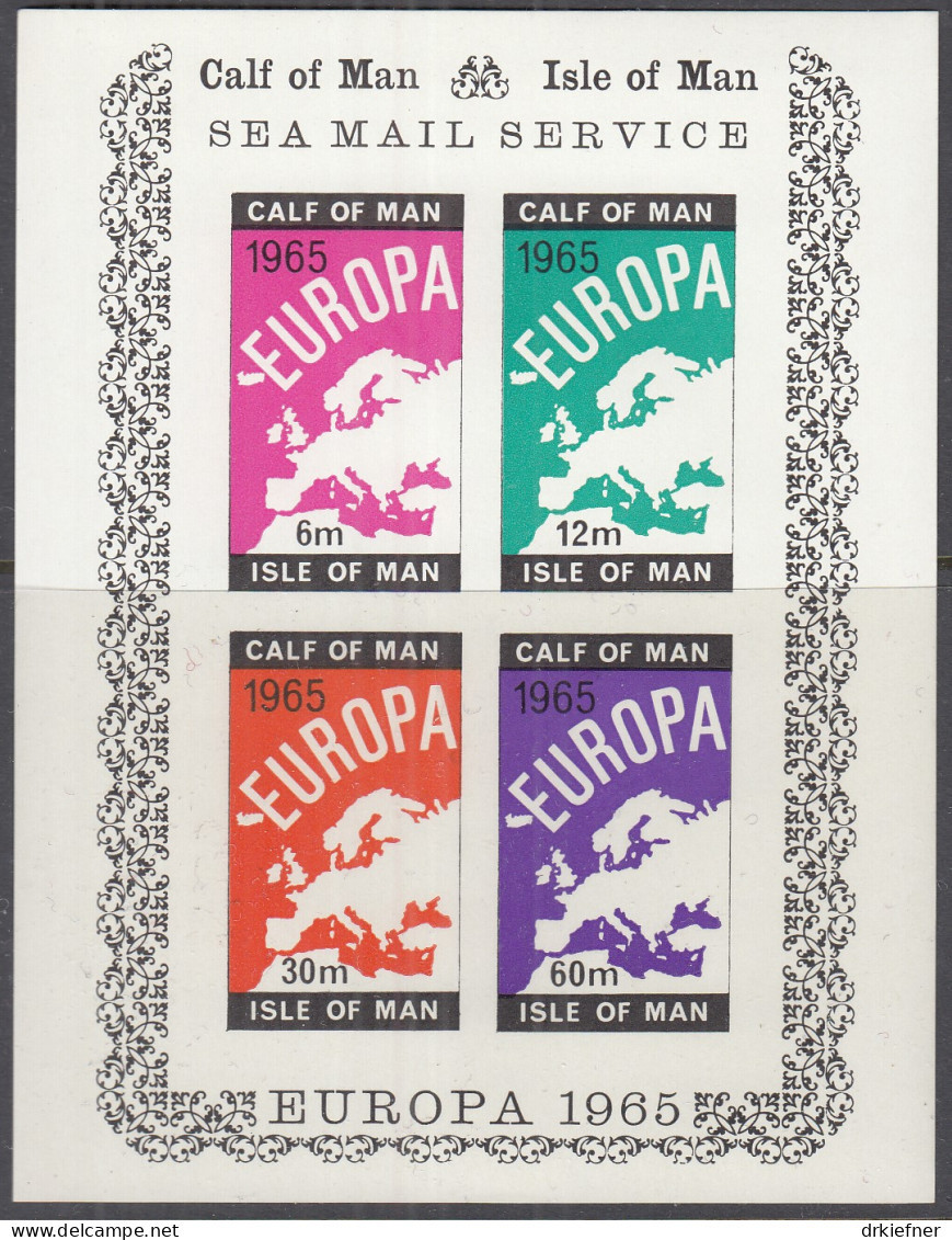 CALF OF MAN (Isle Of Man), Nichtamtl. Briefmarken: Kleinbogen 4erBlock, Postfrisch **,  Europa 1965 - Isla De Man