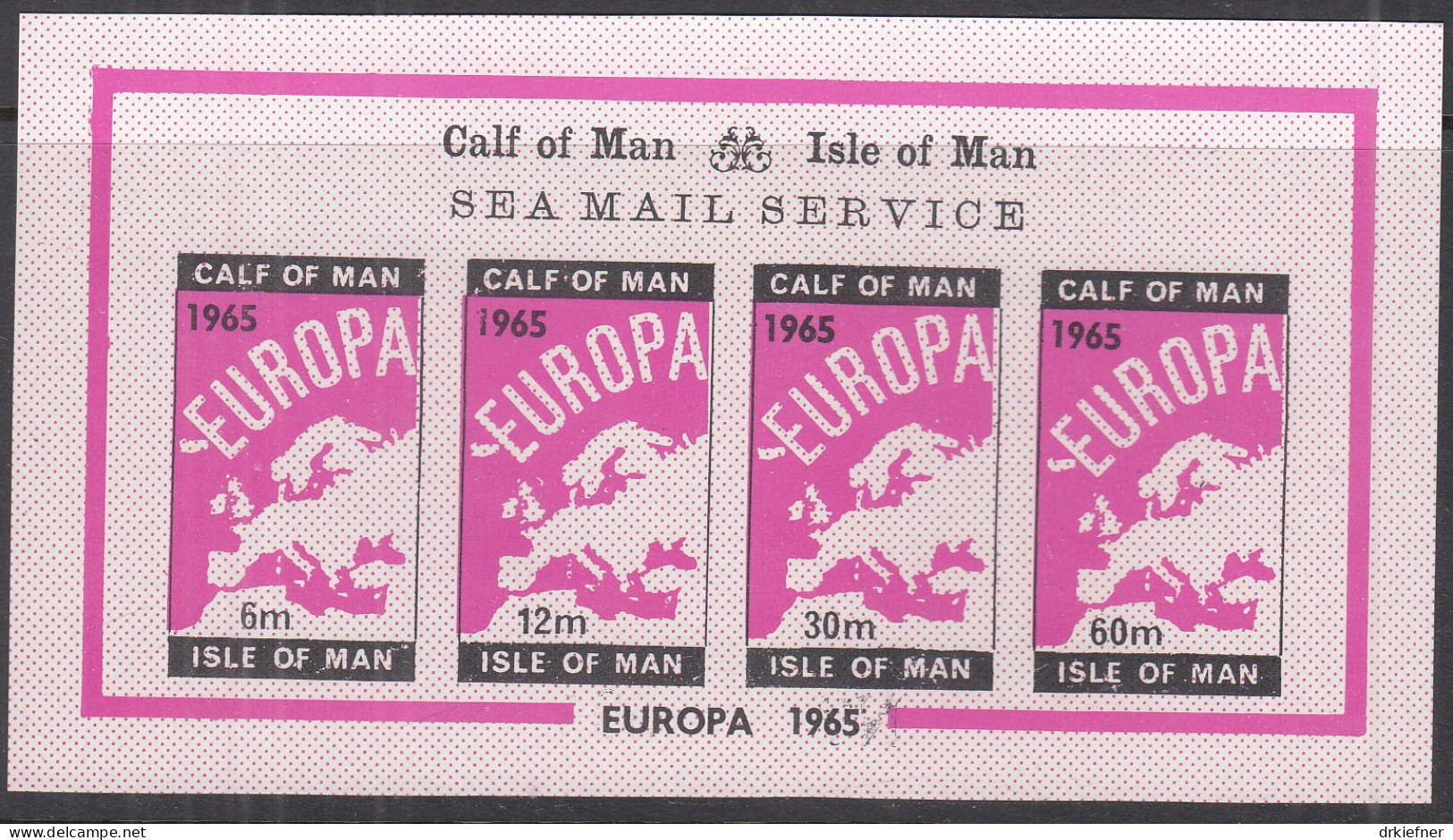 CALF OF MAN (Isle Of Man), Nichtamtl. Briefmarken: Kleinbogen A 4 Marken, Postfrisch **,  Europa 1965 - Isla De Man