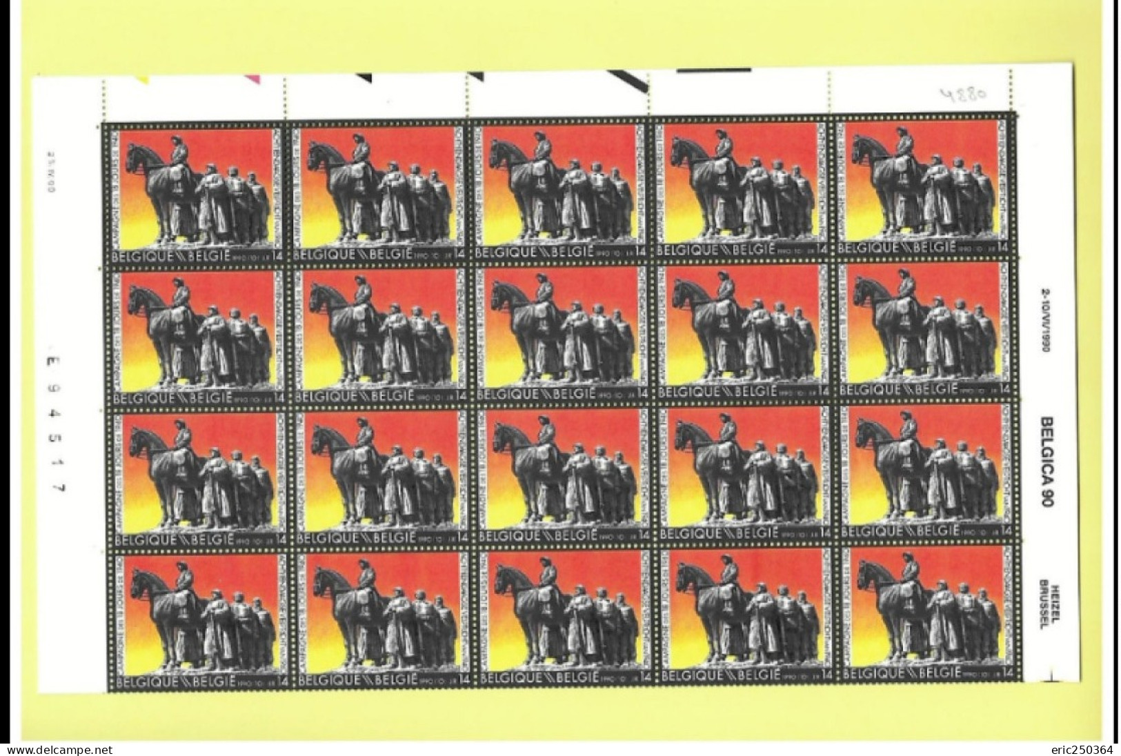 Superbe lot de 25 feuilles de timbres entières / BELGICA et ROYAUTE