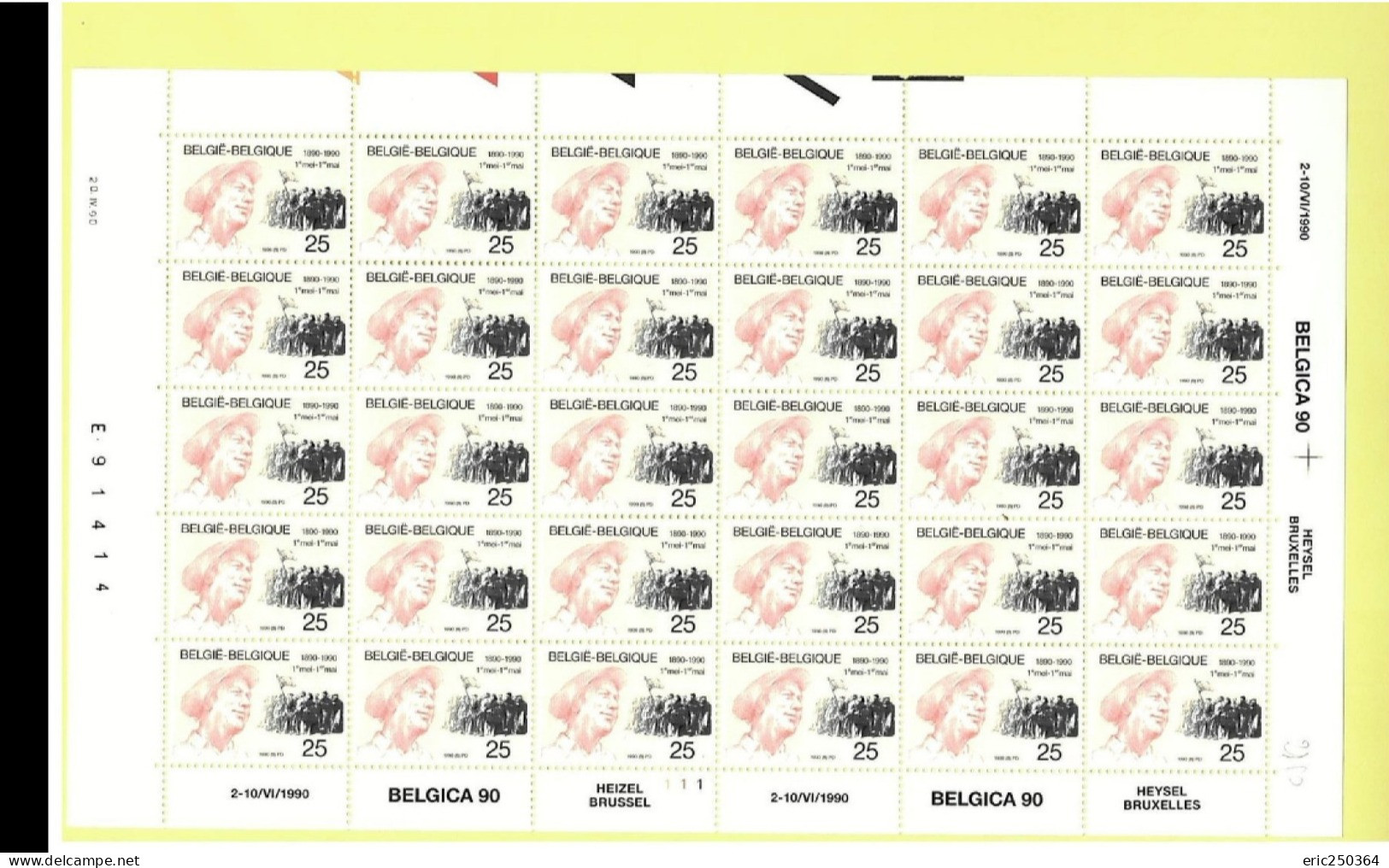 Superbe lot de 25 feuilles de timbres entières / BELGICA et ROYAUTE