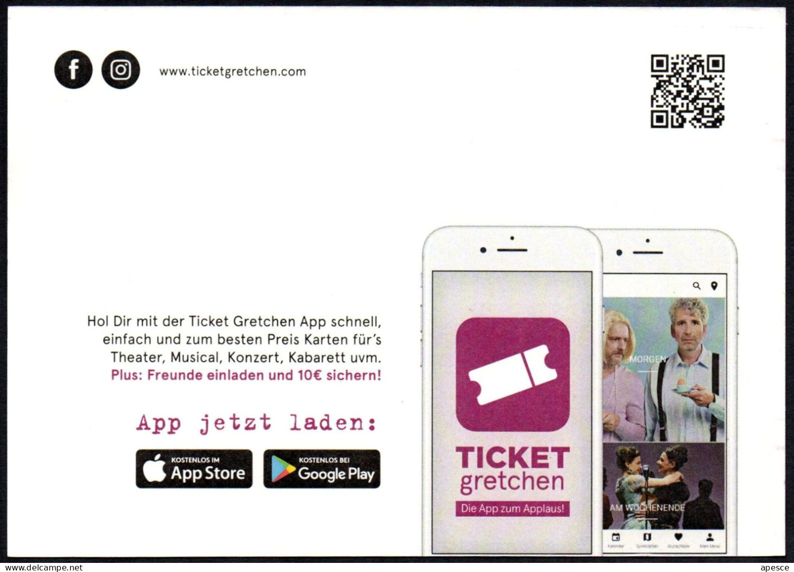 COMMERCE - AUSTRIA 2019 - TICKET GRETCHEN APP: THE FIRST MAP OFFICE THAT FITS IN THE POCKET! - PROMOCARD - I - Autres & Non Classés