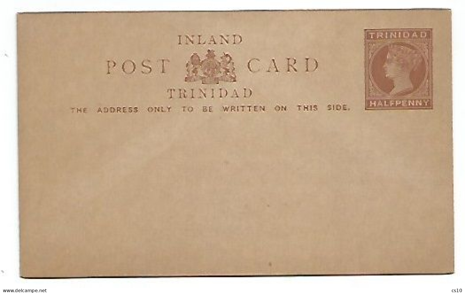 Trinidad PSC Postal Card Inland Rate Half Penny Brown - Unused- Perfect - Trinidad En Tobago (...-1961)