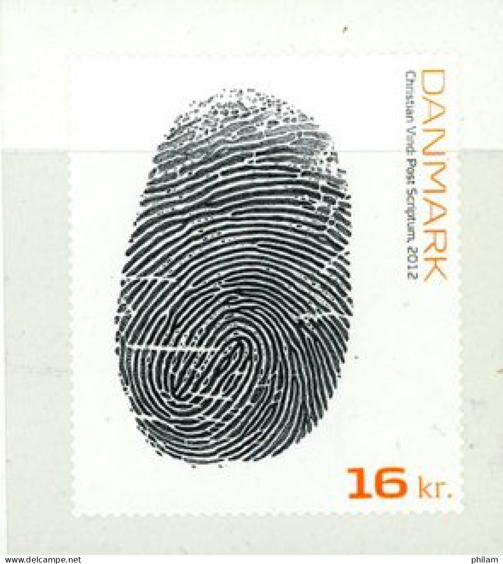 DANEMARK  2012-Art: Empreinte Digitale-Pos Scriptum-1 V. - Ongebruikt