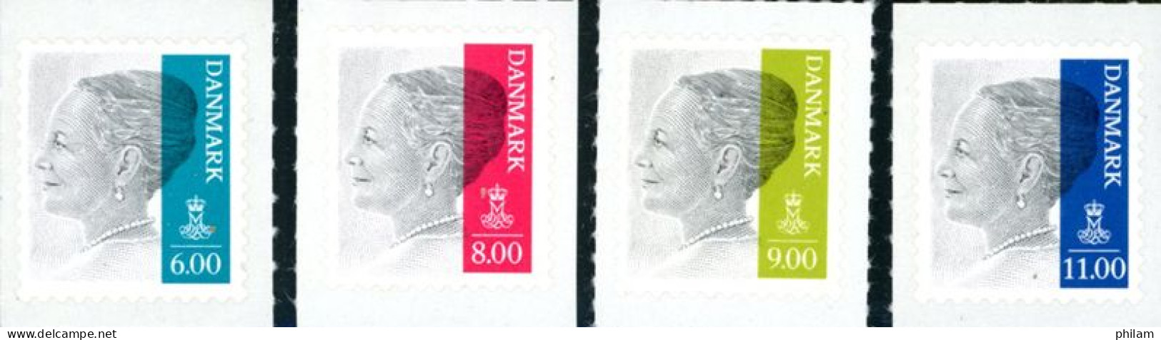 DANEMARK  2011-Reine Margrethe-6,00/8,00/9,00/11,00 DDK-4 V. - Unused Stamps