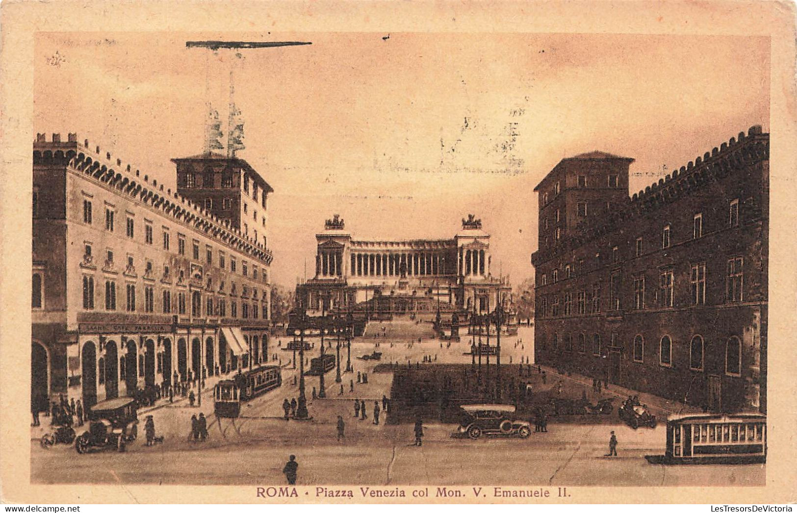 ITALIE - Roma - Plazza Venezia Col Mon V - Emmanuelle II - Animé - Voiture - Carte Postale Ancienne - Orte & Plätze