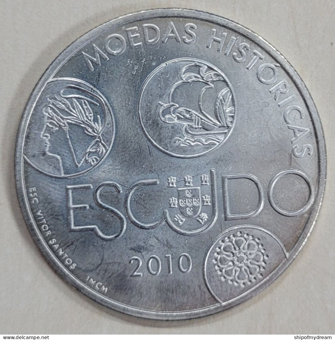 Portugal Silver 10 Euro 2010. KM-802. The Escudo. Mint=100,000 - Portugal