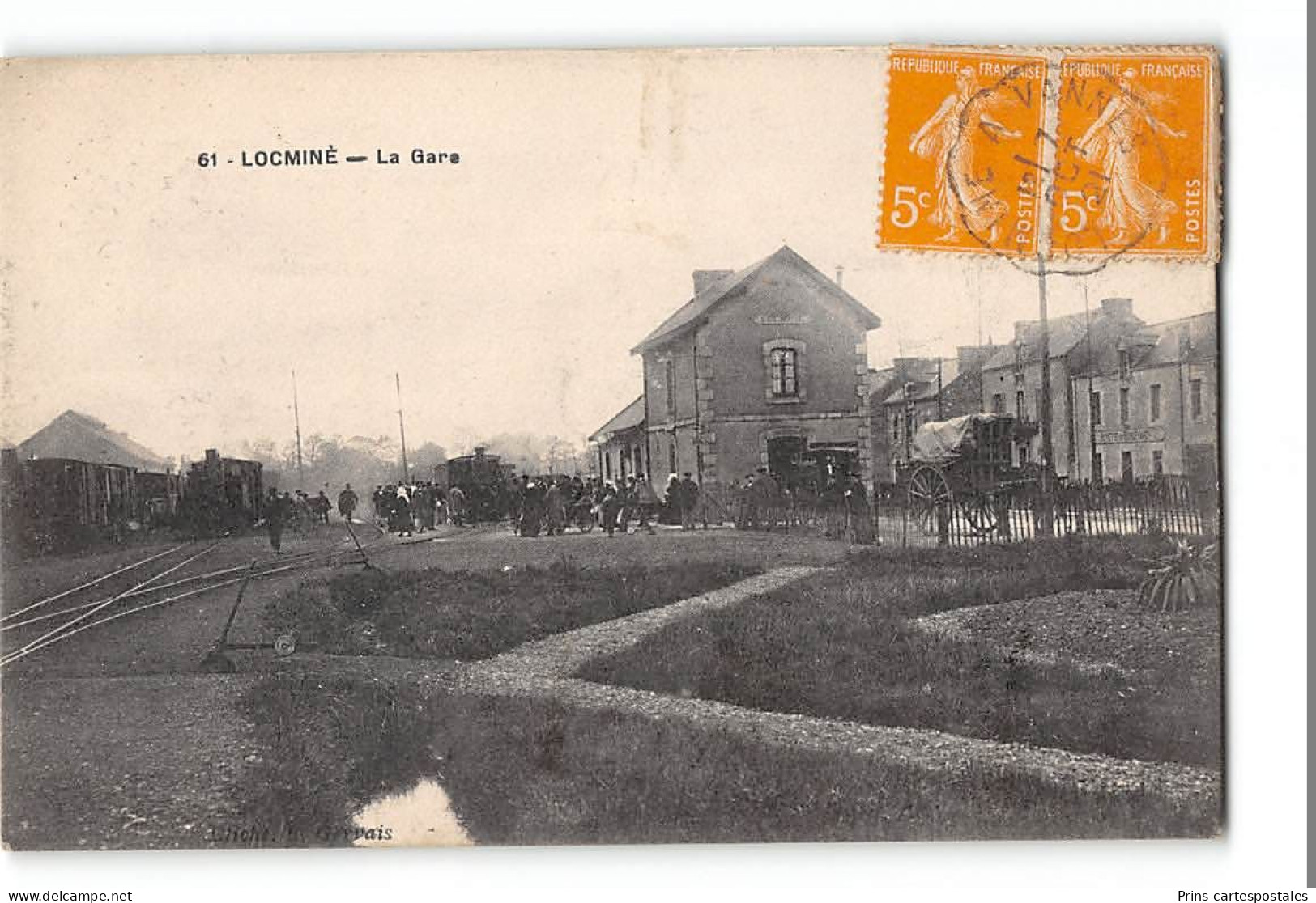 CPA 56 Locminé La Gare Et Le Train Tramway - Locmine