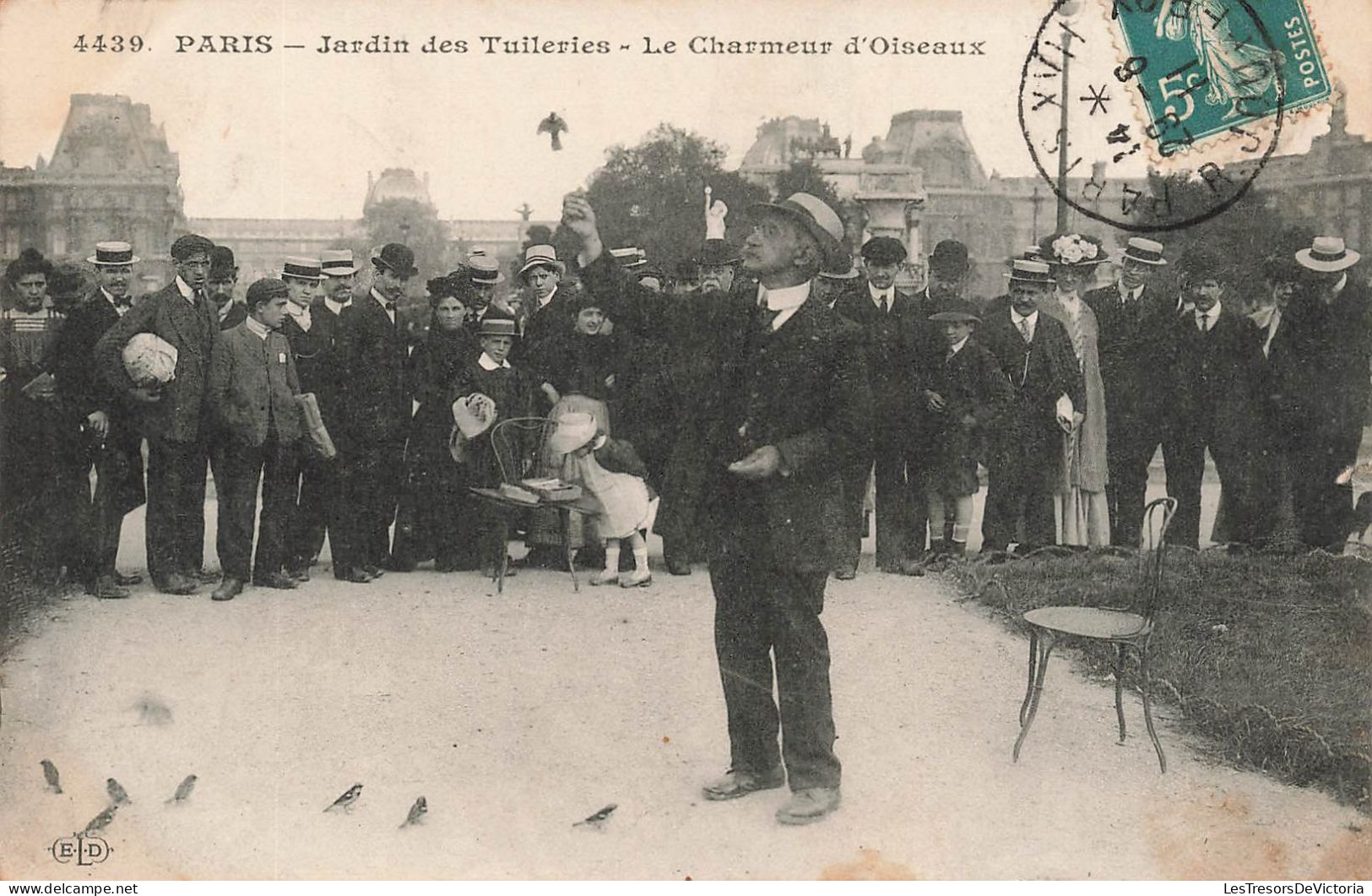 France - Paris - Jardin Des Tuileries - Le Charmeur D'oiseaux - Animé - Vieux Métiers - Carte Postale Ancienne - Parks, Gärten