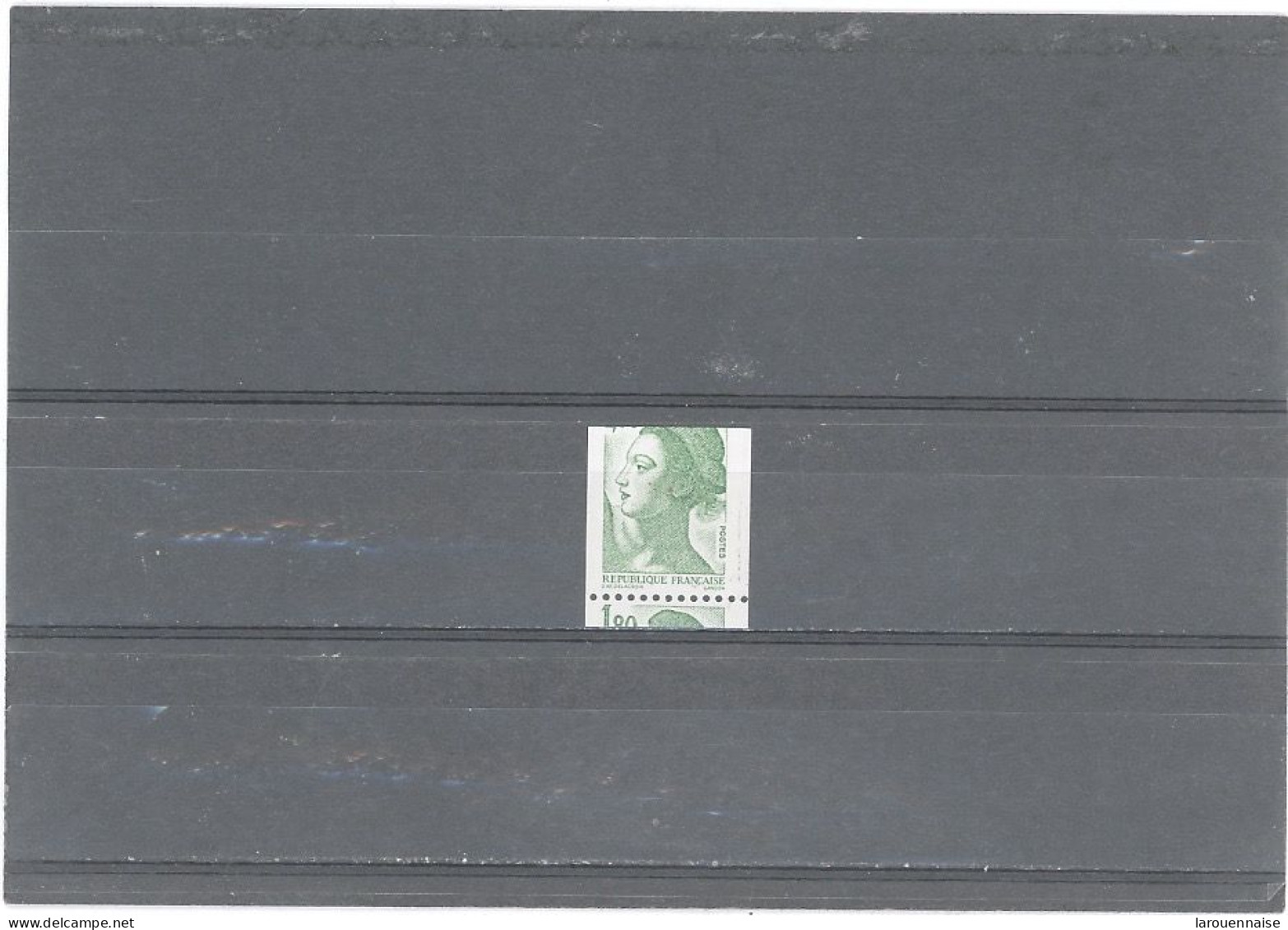 VARIÉTÉS -N°2378a N** -1,80 LIBERTÉ, VERT ,N°ROUGE -DÉCOUPE A CHEVAL - Used Stamps