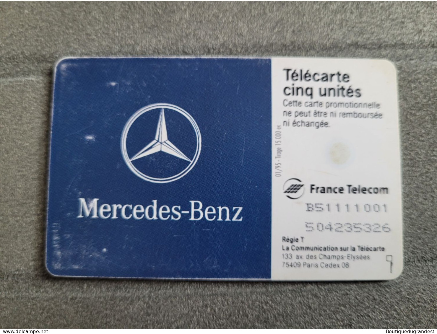 Télécarte Cinq Mercedes - Coches