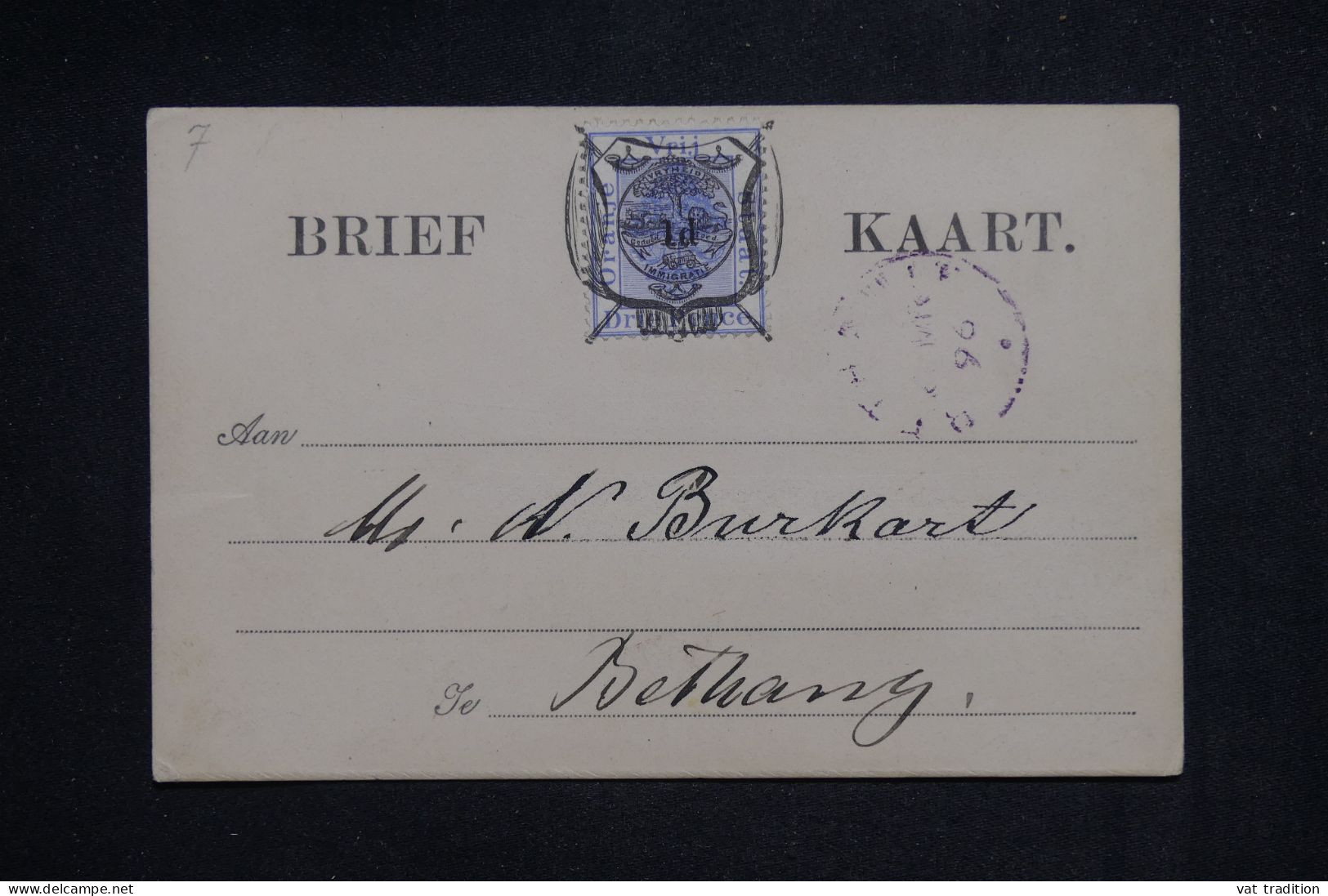 ETAT LIBRE D'ORANGE - Carte Précurseur De Bethanie En 1896 - L 151374 - Oranje Vrijstaat (1868-1909)