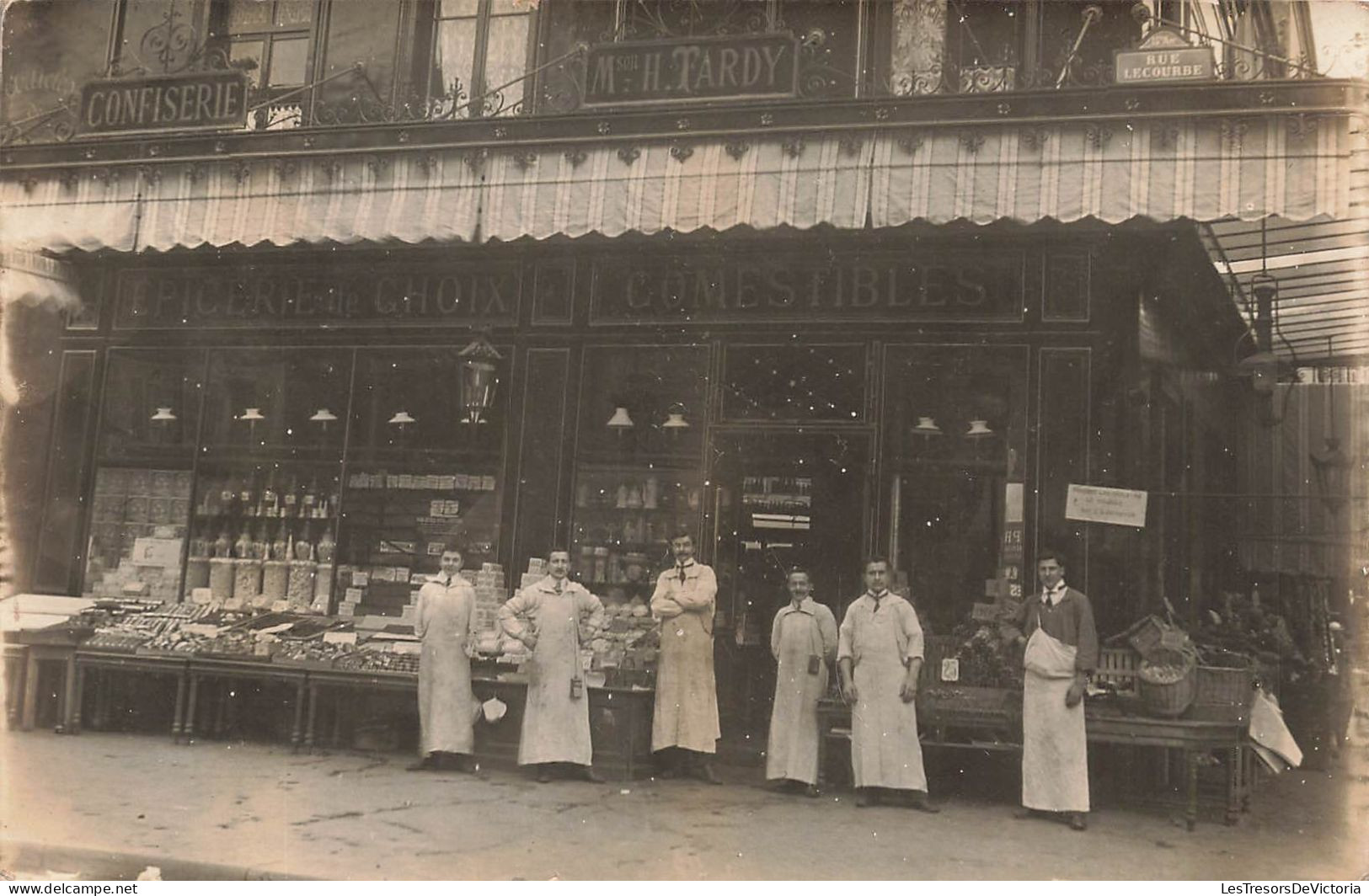 France - Paris - Epicerie De Choix - Carte Photo - Mson H. Tardy - Animé - Rue Lecourbe - Carte Postale Ancienne - Straßenhandel Und Kleingewerbe