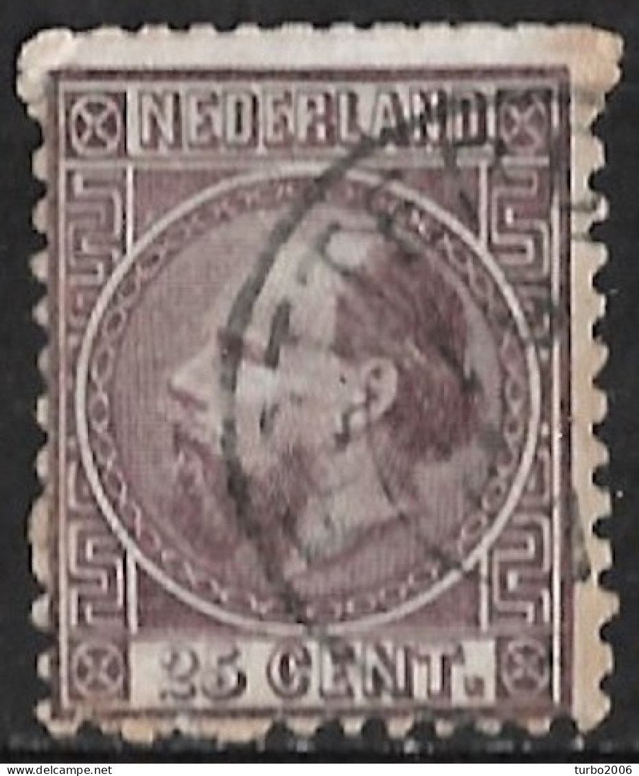 1867 Koning Willem III 25 Cent Violet Tanding 12 ¾ : 11 ¾ Type I NVPH 11 I A - Usati