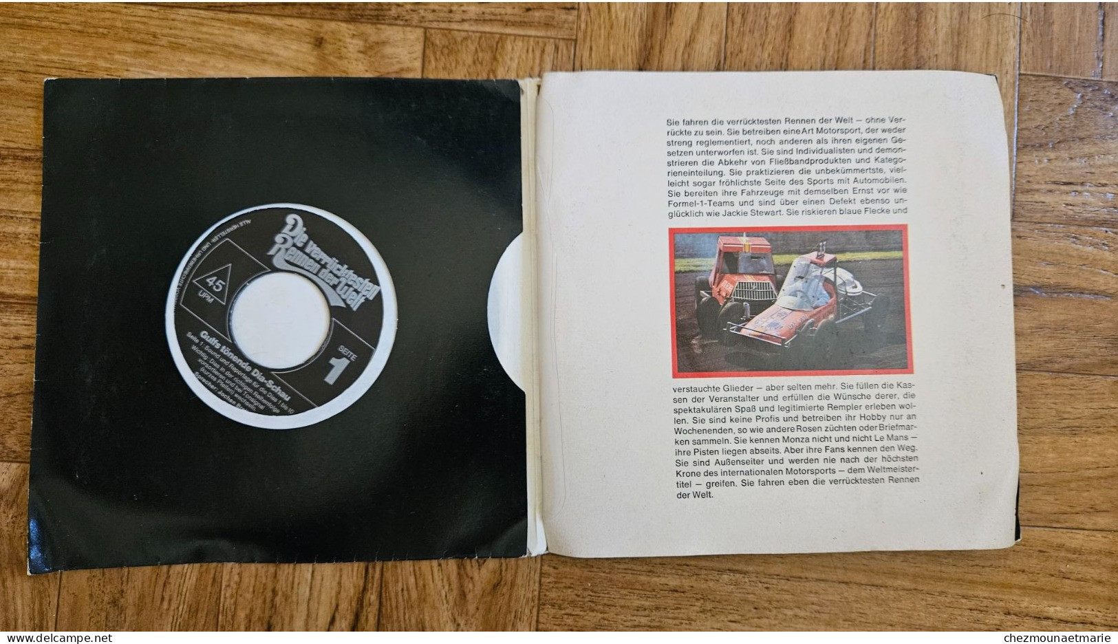 Die Verrücktesten Rennen Der Welt In Bild Und Ton - Vinyle Avec Diapositives Montrant Courses Automobiles Et Pilotes - 45 Rpm - Maxi-Singles