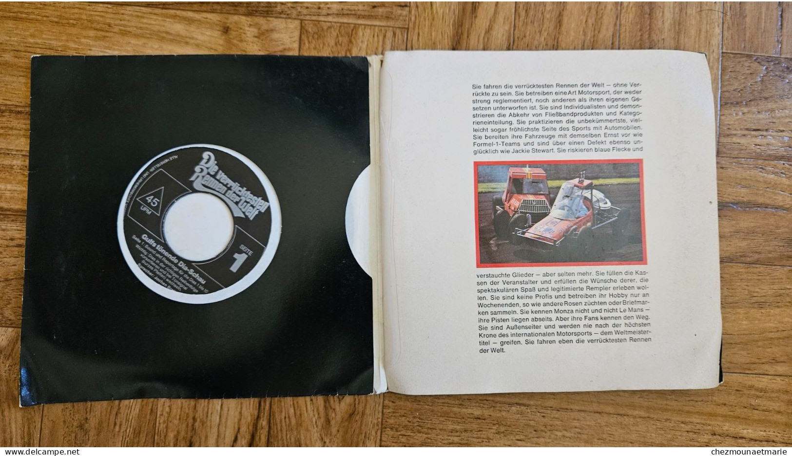 Die Verrücktesten Rennen Der Welt In Bild Und Ton - Vinyle Avec Diapositives Montrant Courses Automobiles Et Pilotes - 45 G - Maxi-Single