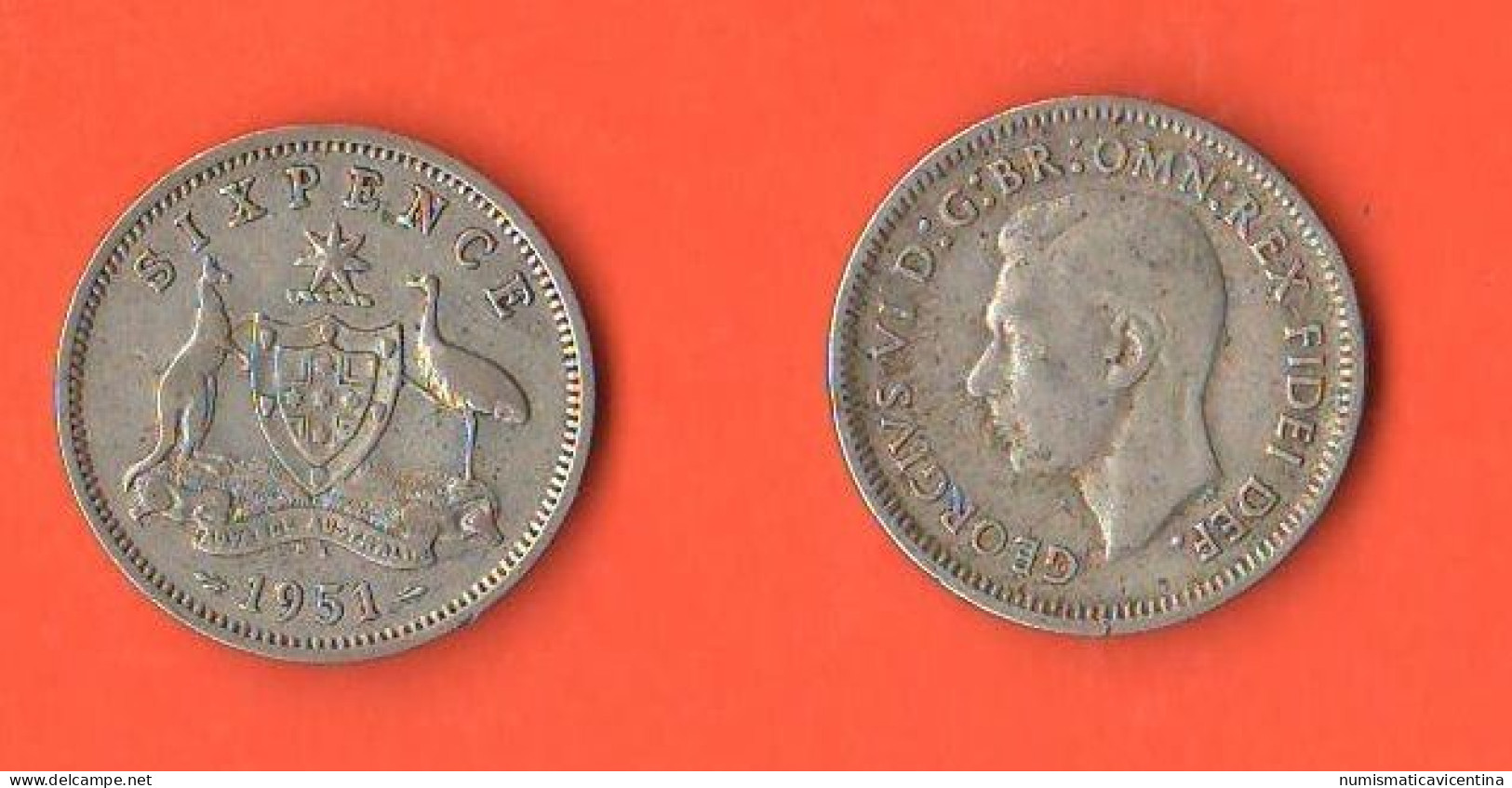 Australia 6 Six Pence 1951 Australie King Georgius VI° Silver Coins - Threepence