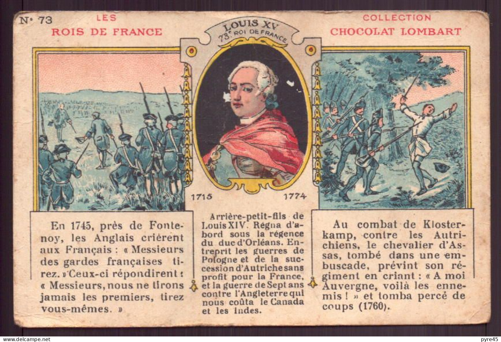 Chromo " Chocolat Lombart " Louis XV - Lombart
