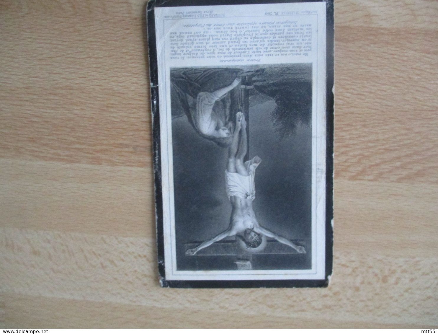 1898 JOSEPH COLOMBAT FAIRE PART DECES HOLLY CARD IMAGE PIEUSE - Klein Formaat: 1961-70