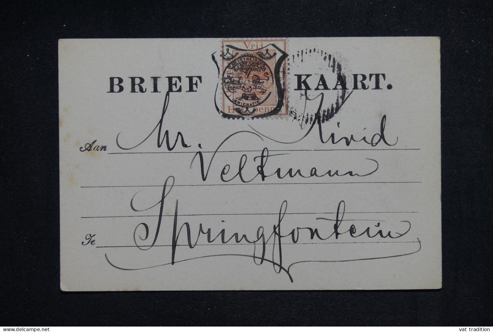 ETAT LIBRE D'ORANGE - Carte Précurseur Pour Springfontein - L 151383 - Oranje-Freistaat (1868-1909)