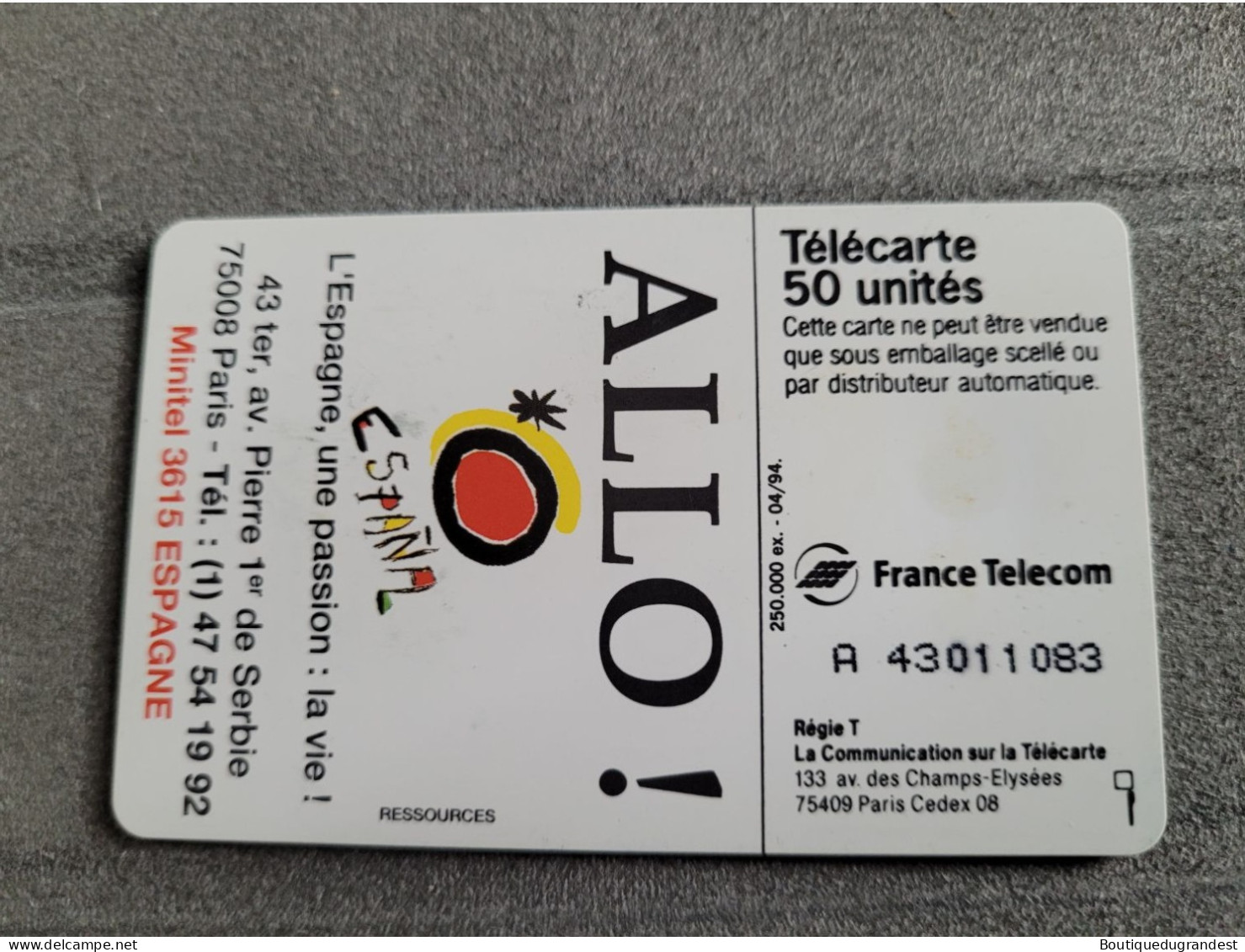 Télécarte 50 Unités Hola - Other & Unclassified
