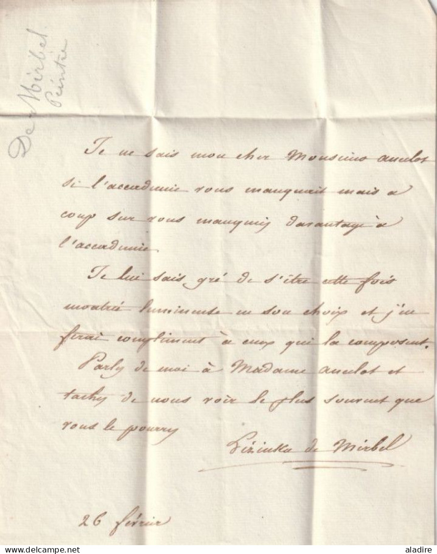 1841 - Lettre Avec Corresp De La Peintre LIZINSKA DE MIRBEL à Jacques François ANCELOT, écrivain De L'Académie - 1801-1848: Precursors XIX
