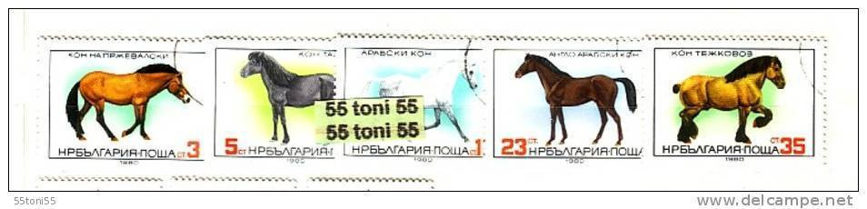 1980 Fauna HORSES 5v – Used/oblit.(O) BULGARIA / Bulgarie - Chevaux