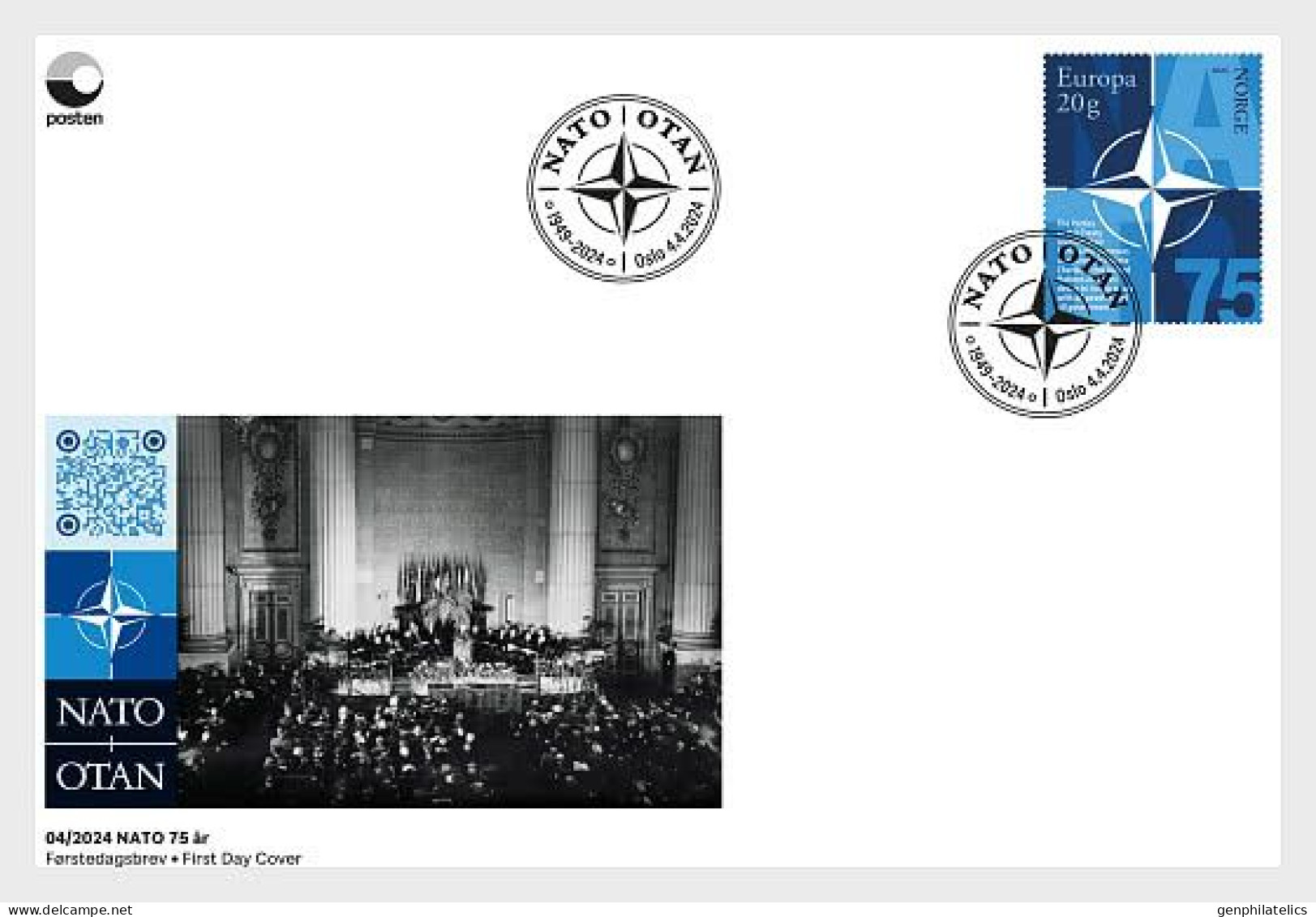 NORWAY 2024 EVENTS Organizations. 75th Anniv. Of NATO (I) - Fine Stamp FDC - Neufs