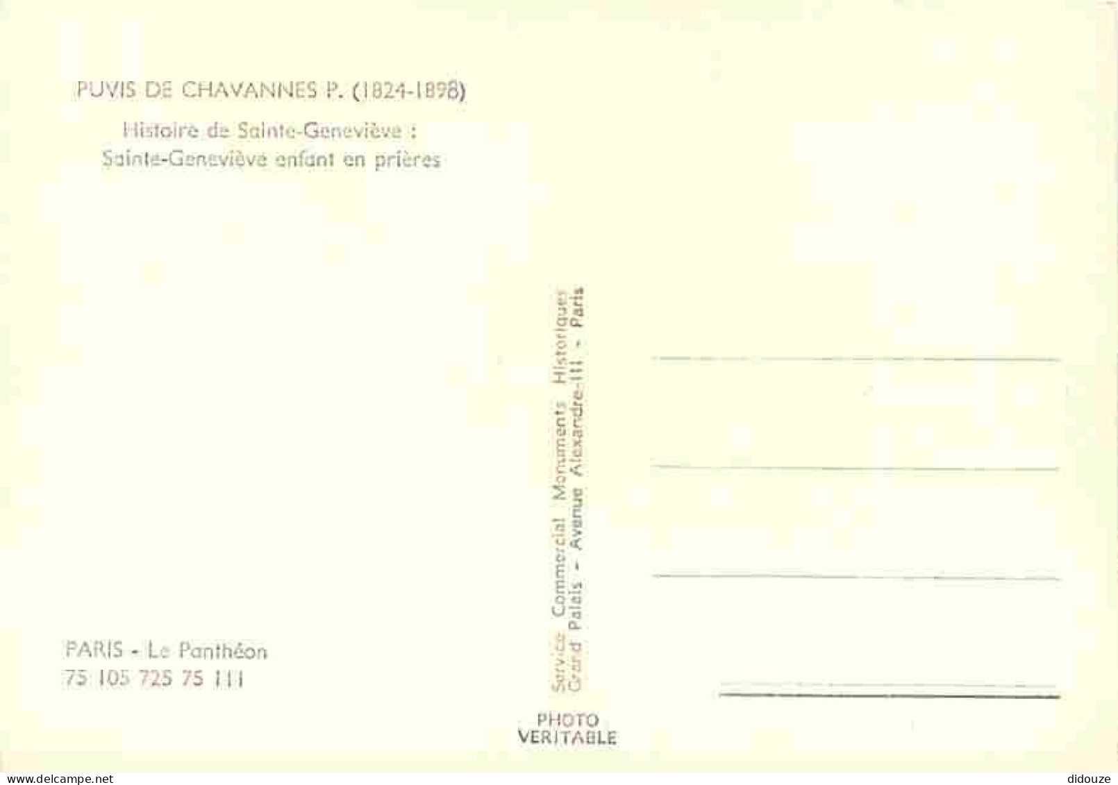 Art - Peinture Religieuse - Puvis De Chavannes - Histoire De Ste Geneviève - Ste Geneviève Enfant En Prières - CPM - Voi - Quadri, Vetrate E Statue