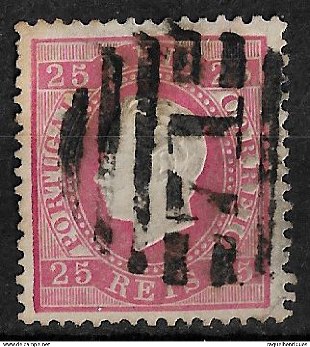 PORTUGAL 1870-76 D. LUIS I 25R P:12.5 USED CARIMBO (NP#94-P17-L6) - Gebruikt