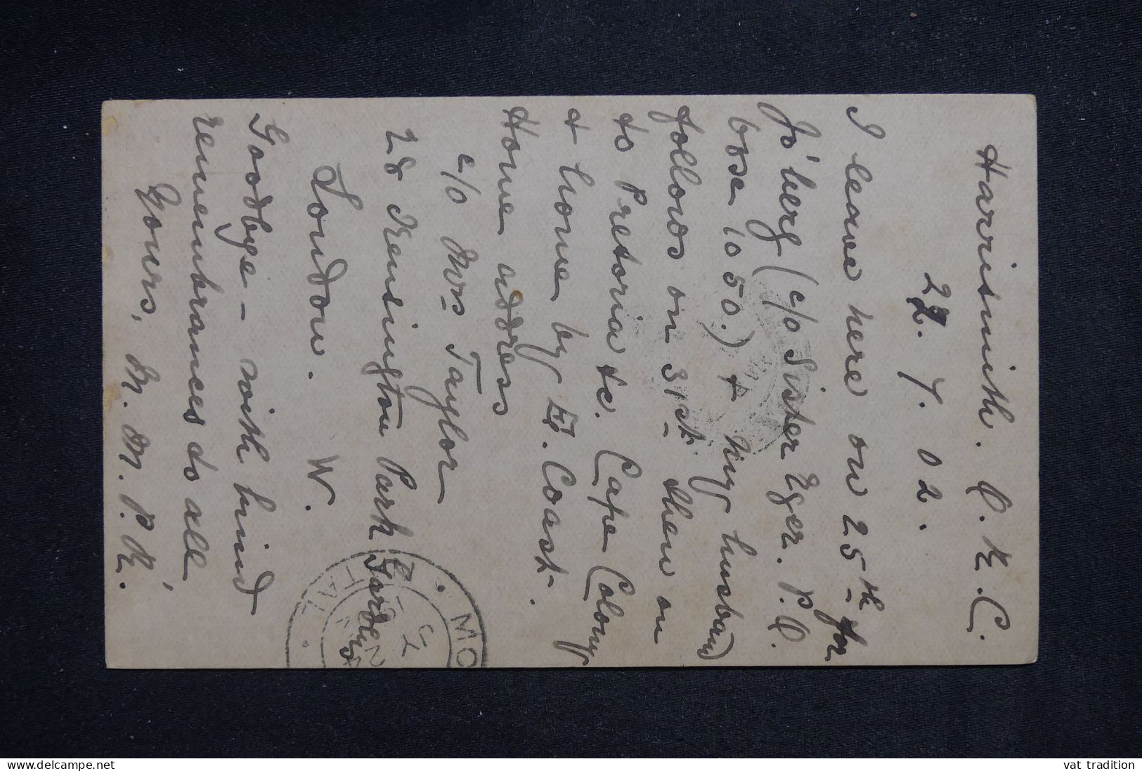 ETAT LIBRE D'ORANGE - Entier Postal Surchargé, De Harrismith Pour Pietermaritzburg En 1902 - L 151386 - Orange Free State (1868-1909)