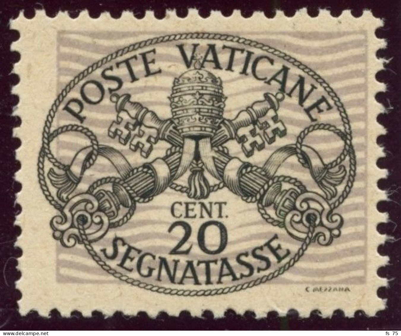 VATICAN - S TAXE 8C - 20C NOIR SUR VIOLET - SANS CHARNIERE - Neufs