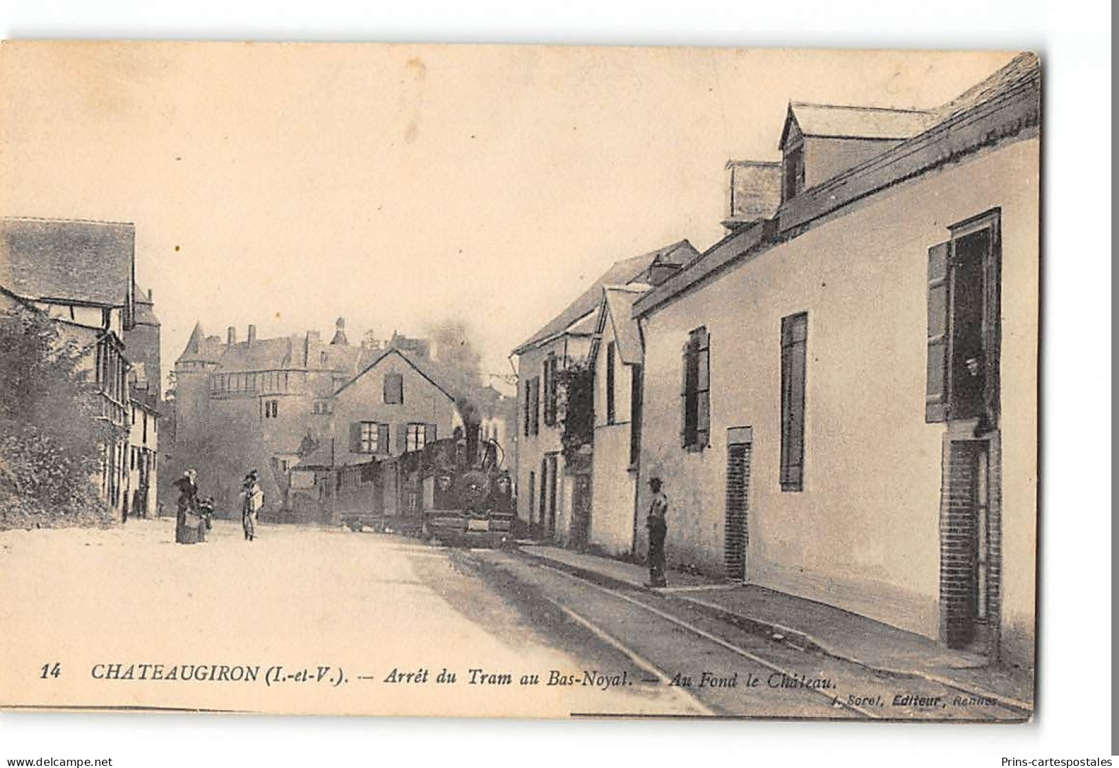 CPA 35 Chateaugiron Arret Du Tram Au Bas Noyal - Châteaugiron