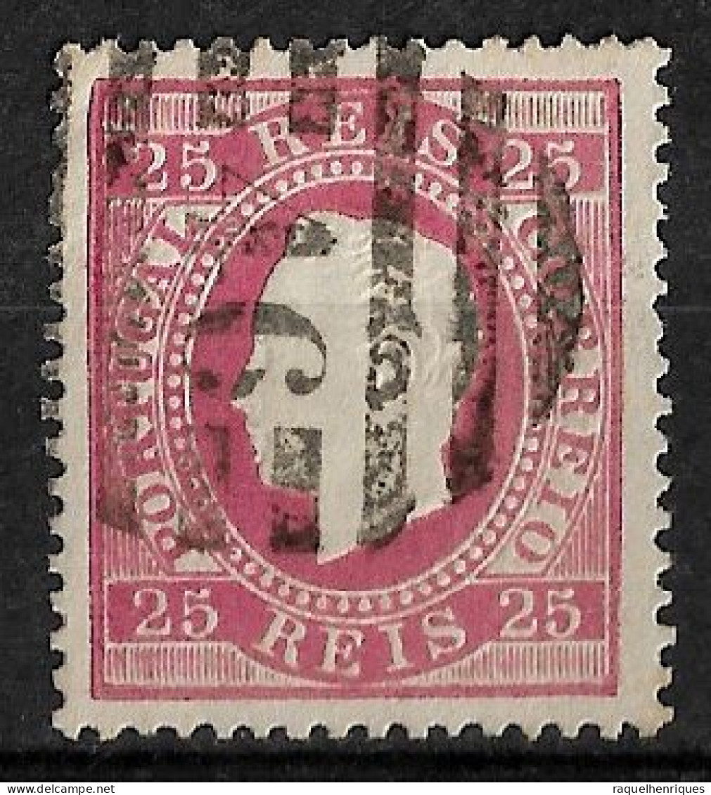 PORTUGAL 1870-76 D. LUIS I 25R P:13.5 USED CARIMBO (NP#94-P17-L6) - Gebruikt