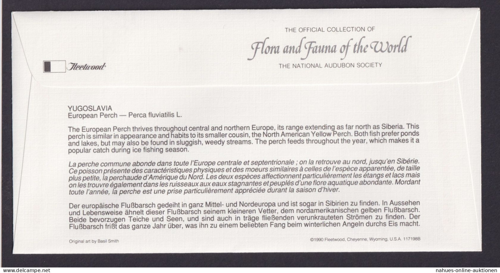 Yugoslavia Jugoslawien Europa Fauna Fische Flussbarsch Schöner Künstler Brief - Storia Postale