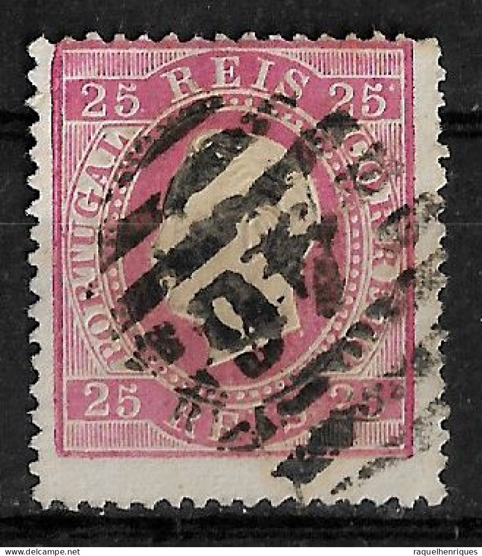 PORTUGAL 1870-76 D. LUIS I 25R P:13.5 USED CARIMBO (NP#94-P17-L6) - Gebruikt