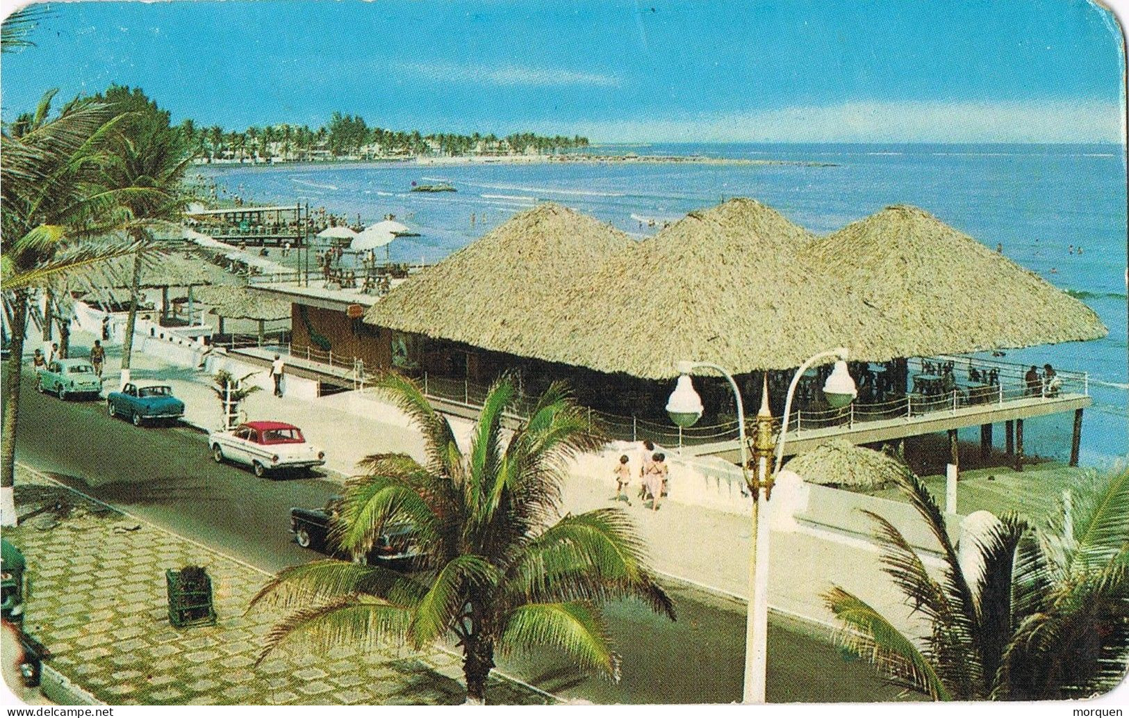 54659. Postal Aerea VERACRUZ (Mexico) 1975. Playa Villa Del Mar Boulevar Avila Camacho - México