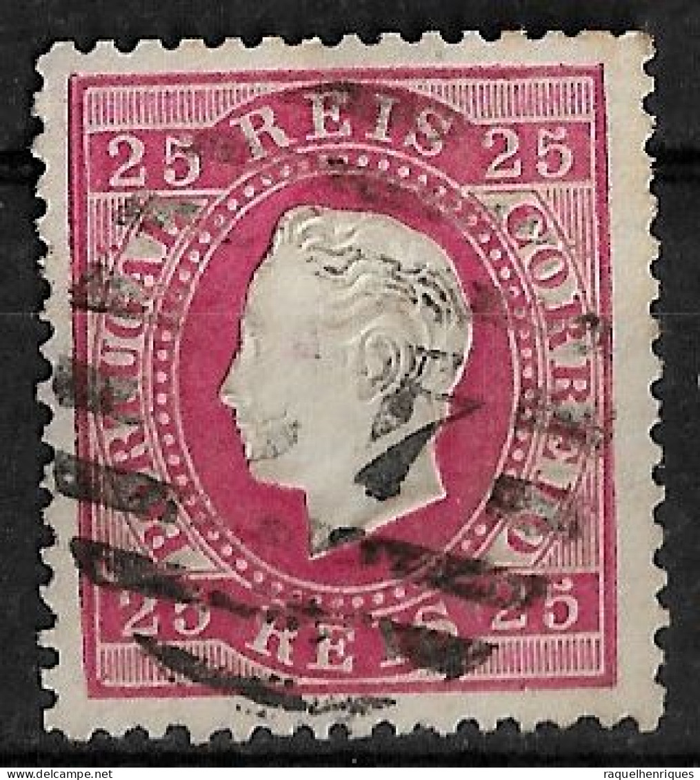 PORTUGAL 1870-76 D. LUIS I 25R P:12.5 USED CARIMBO (NP#94-P17-L6) - Usado