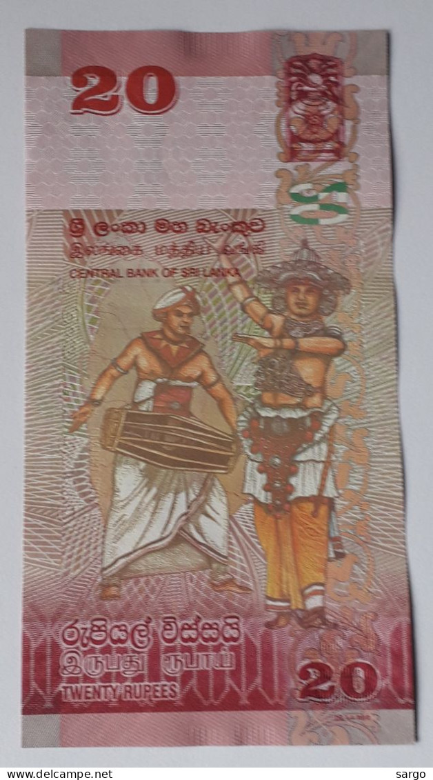 SRI LANKA - 20 RUPIES - P 123G  (2020) - UNC - BANKNOTES - PAPER MONEY - CARTAMONETA - - Sri Lanka