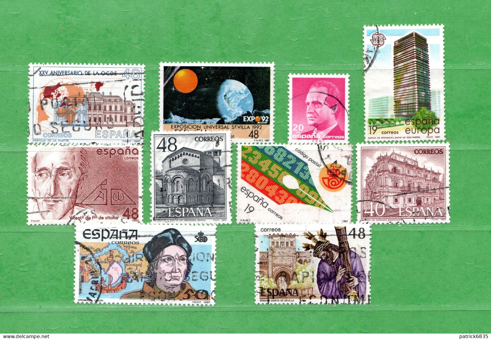 SPAGNA °- 1987 -  Unif. 2492-2494-2496-2498-2513-2515-2517-2520-2522-2537  Usato - Used Stamps