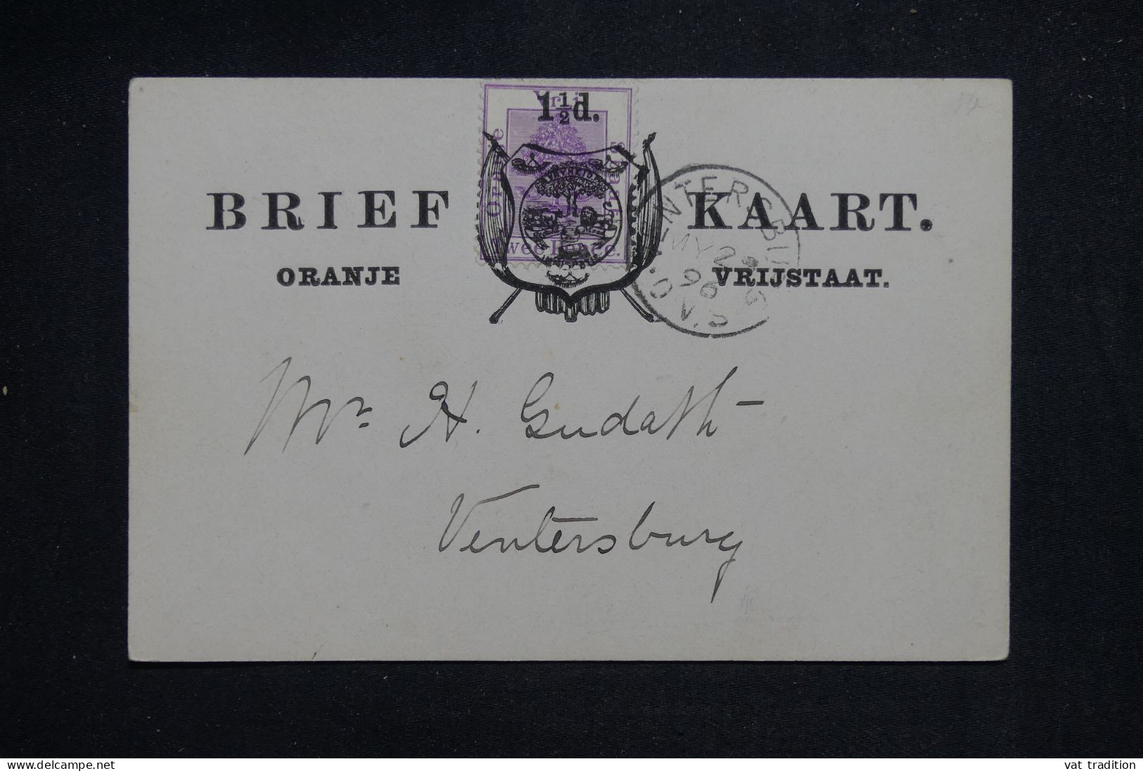 ETAT LIBRE D'ORANGE -  Carte Précurseur De Ventersburg En 1896 - L 151392 - État Libre D'Orange (1868-1909)