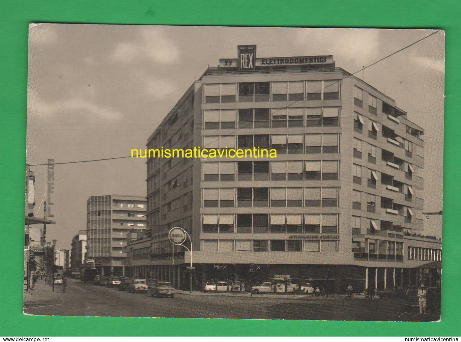 Pordenone Benzine Distributore Shell E Magazzini Rex In Largo San Giovanni Cpa Anni 60 - Pordenone