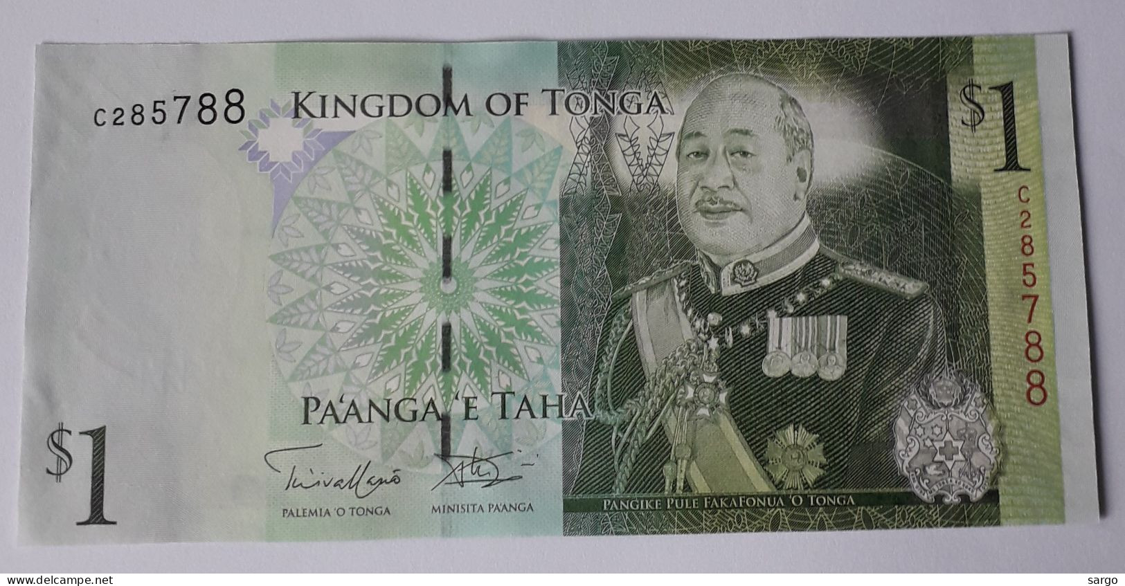 TONGA  - 1 PA'ANGA  - P 37  (2009) - UNC -  BANKNOTES - PAPER MONEY - SIGNATURE 2 - - Tonga