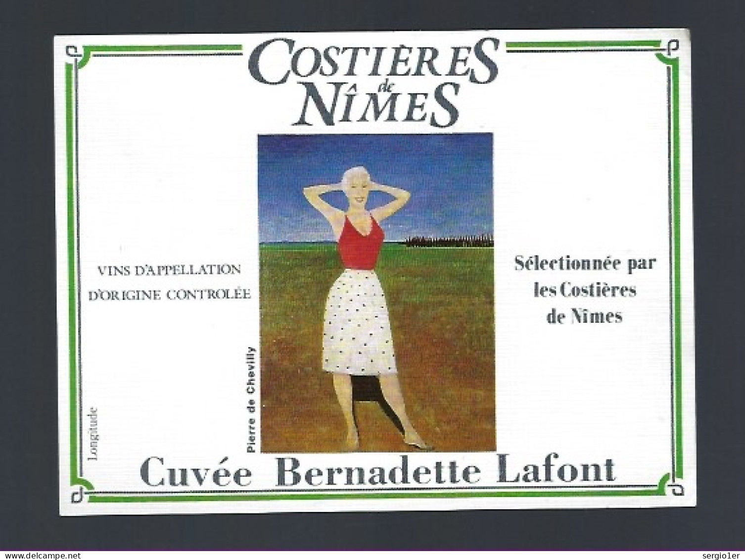 Etiquette Vin Costières De Nimes  Cuvée Bernadette Lafont - Vin De Pays D'Oc