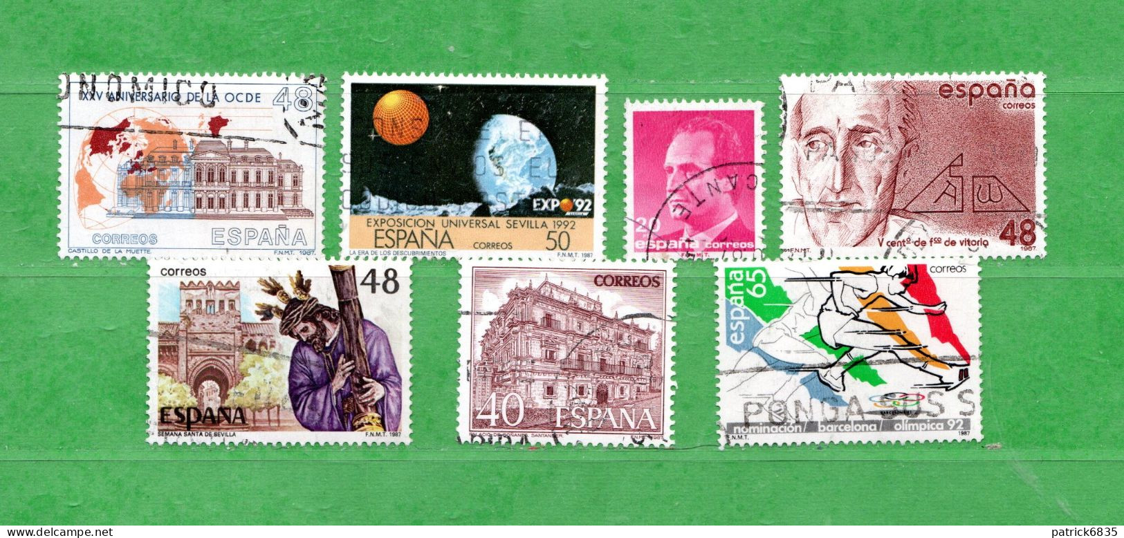 SPAGNA °- 1987 -  Unif. 2492-2494-2496-2498-2513-2522-2525  Usato - Used Stamps