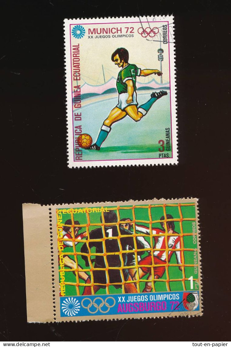 2 Timbres Jeux Olympiques 1972 Munich - Guinée Equatoriale  Football - Estate 1972: Monaco