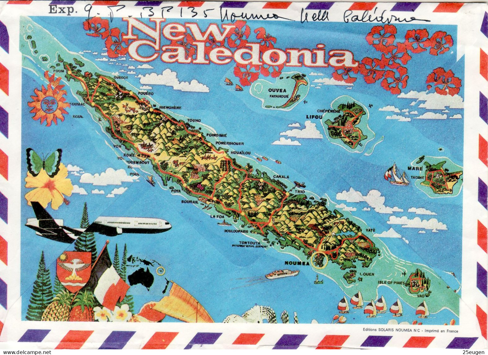 NEW CALEDONIA 1983 AIRMAIL LETTER SENT FROM NOUMEA TO NICE - Lettres & Documents