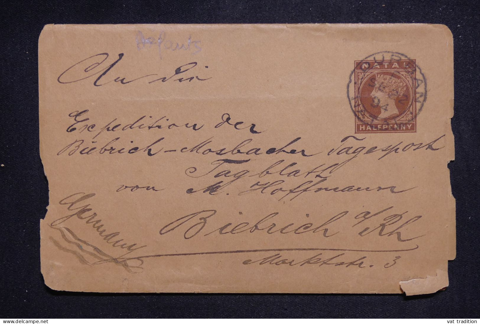 NATAL -  Entier Postal De Durban Pour L'Allemagne En 1894 - L 151399 - Natal (1857-1909)