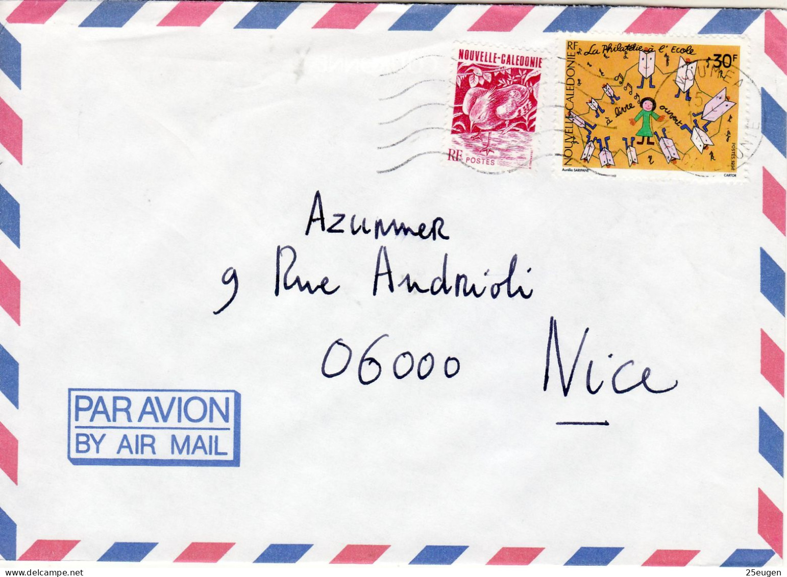 NEW CALEDONIA 1995 AIRMAIL LETTER SENT FROM NOUMEA TO NICE - Covers & Documents