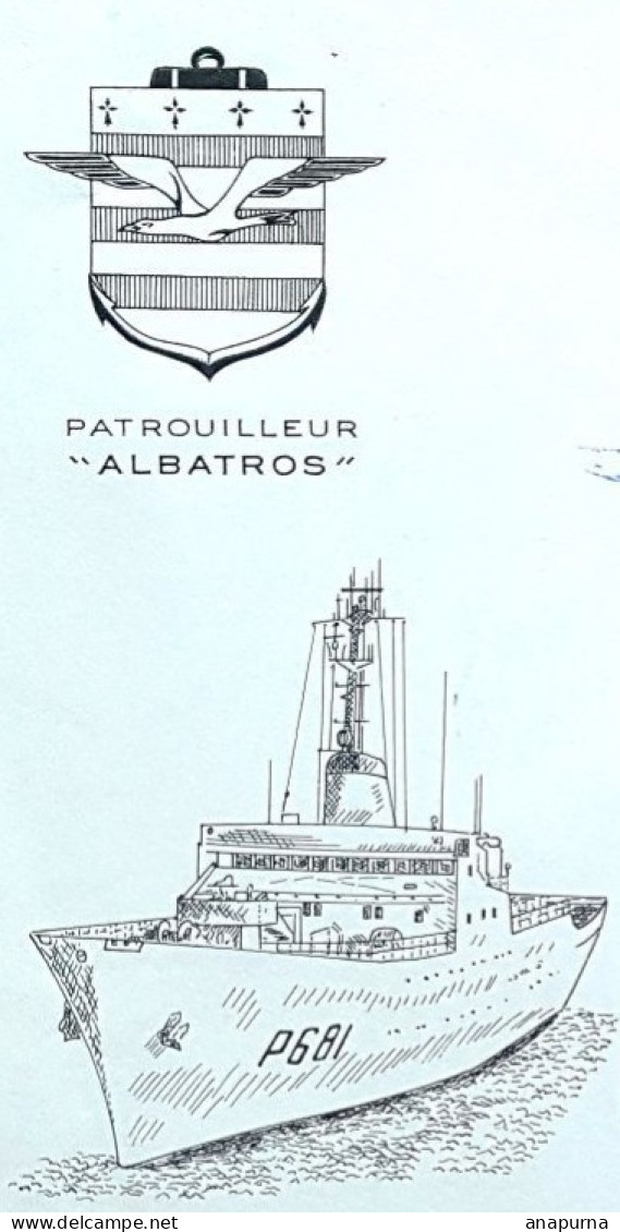Patrouilleur Albatros, TAAF 2/91, Courrier Posté à Bord, Martin De Vivies 10/7/91, TP Amiral Douguet, P681 - Lettres & Documents